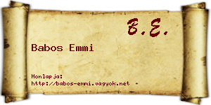 Babos Emmi névjegykártya